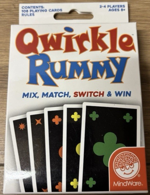 Qwirkle Rummy: Color-Blind Family Card Game Super Fun And Very Rare New/Sealed!