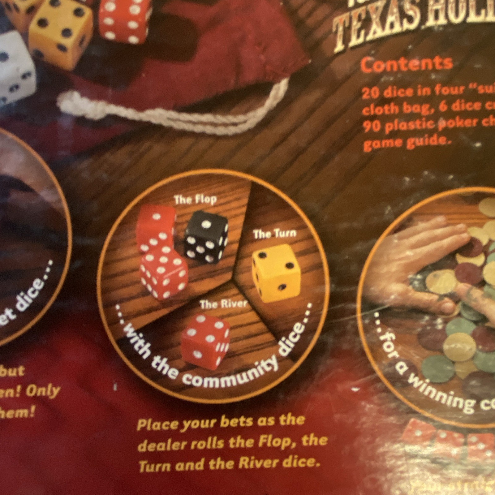 Hasbro Yahtzee Texas Hold’Em Poker Dice Game Complete Set w/ Chips & Bag