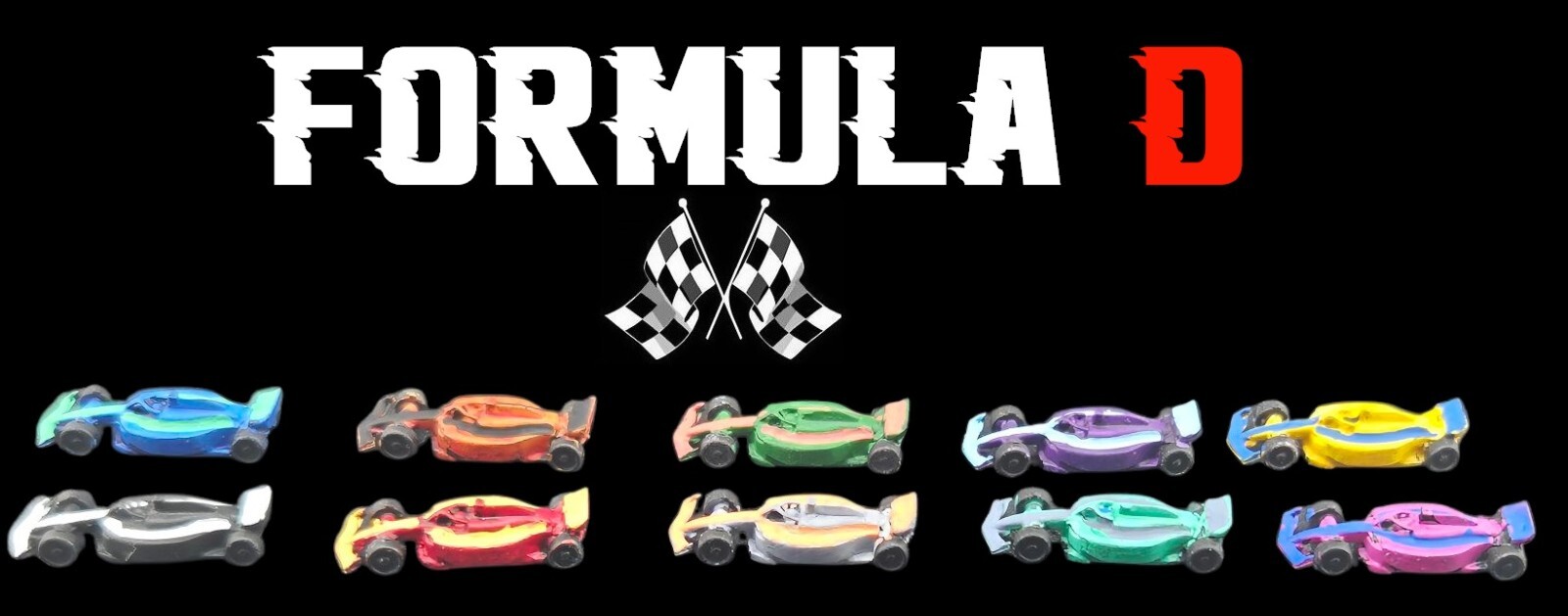 Formula D 10 painted miniature cars F1 / 10 cars F1 (20mm) painted