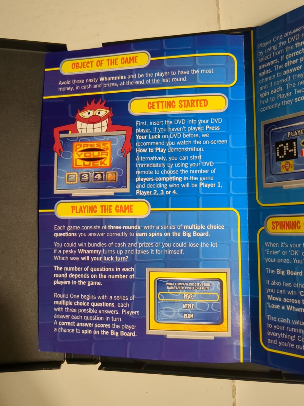 PRESS YOUR LUCK Interactive DVD WORKS! TV Game By Imagination Whammy No Whammies