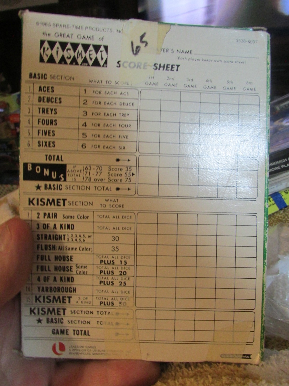 1965 Kismet Score Sheets Pads Lot Of 4 – 65 sheets