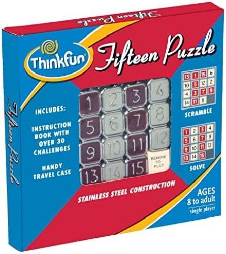 ThinkFun Fifteen Puzzle – Classic Puzzle Game, Perfect for Travel, Can Fit in Yo