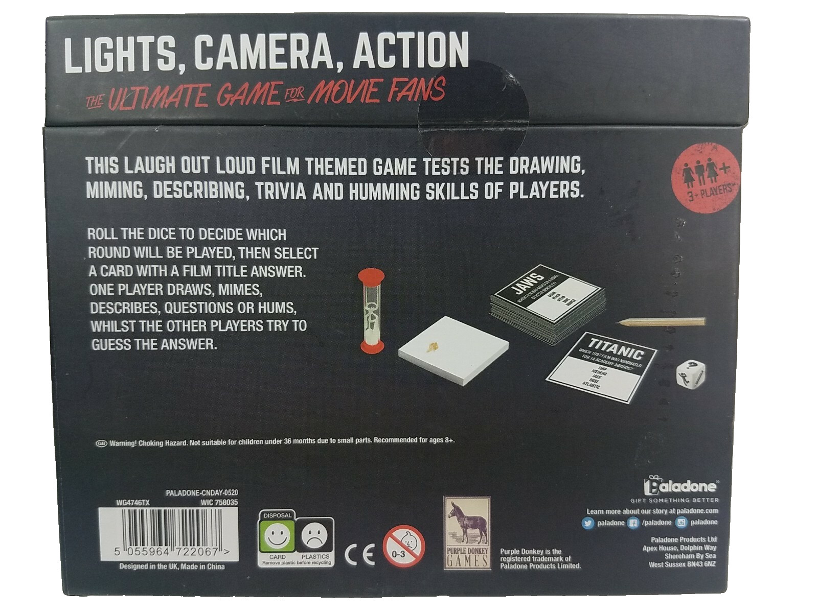 Lights Camera Action~The Ultimate Game For Movie Fans~3+ Players~Ages 8 & Up