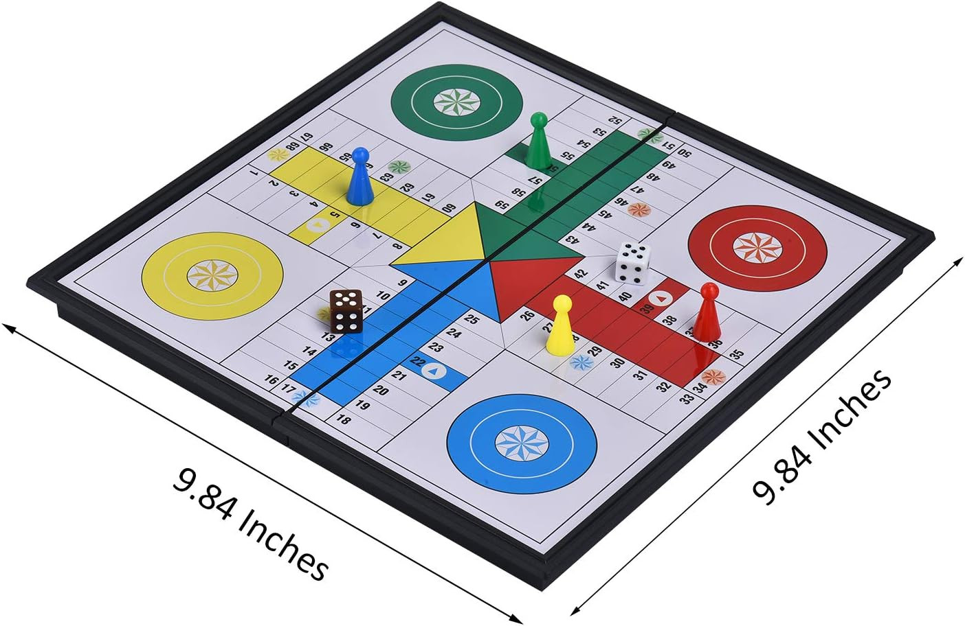 Magnetic Ludo Board Game Set with Folding Board Classic Travel Games for Kids an