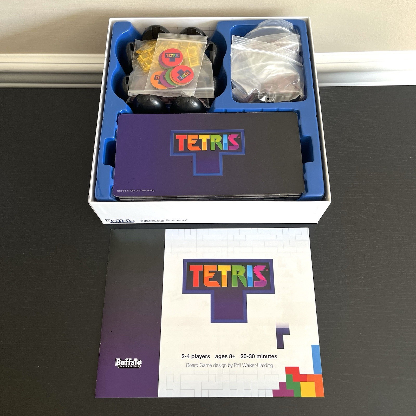 Buffalo Games Tetris Board Game – Missing 1 Blue Tetriminos Piece
