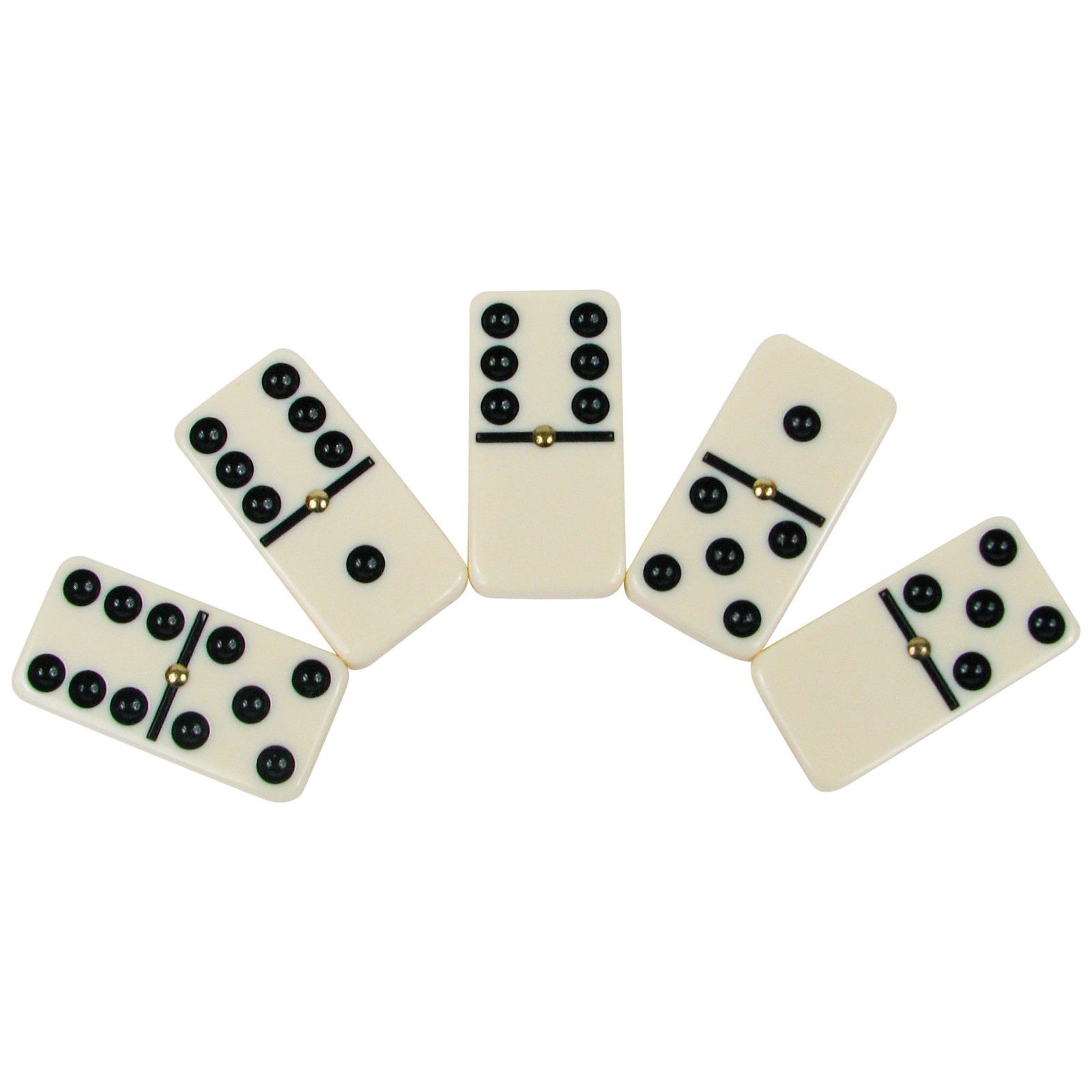 Premium Domino Set of 28 Double Six Dominoes Wood Box Center Pins for Easy Flip