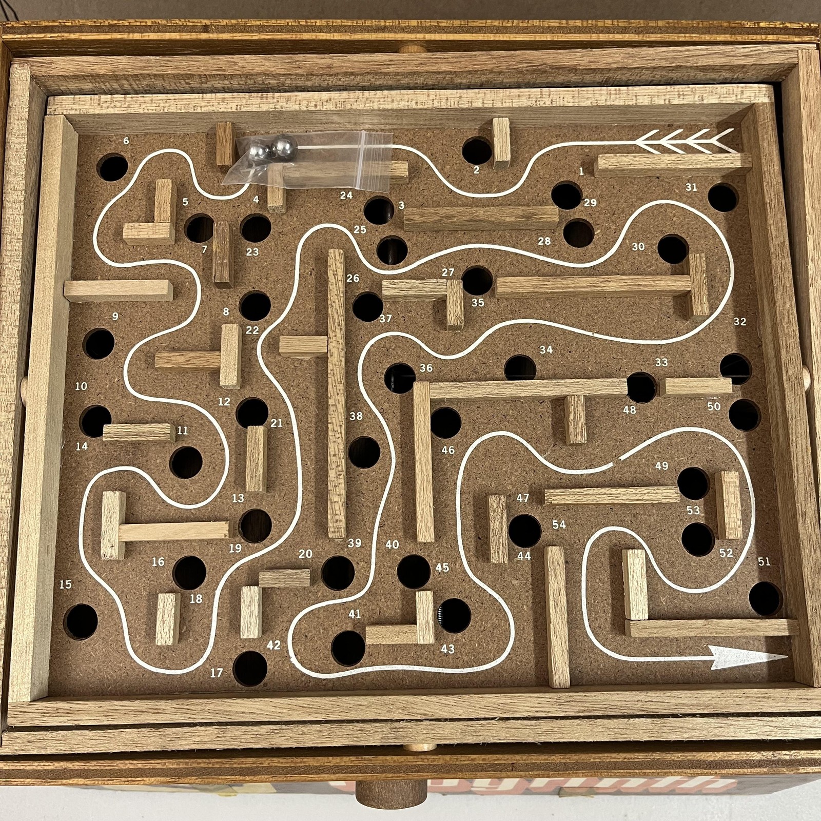 Vintage Labyrinth Wooden Marble Maze Classic Skill Coordination Game 850 W Box