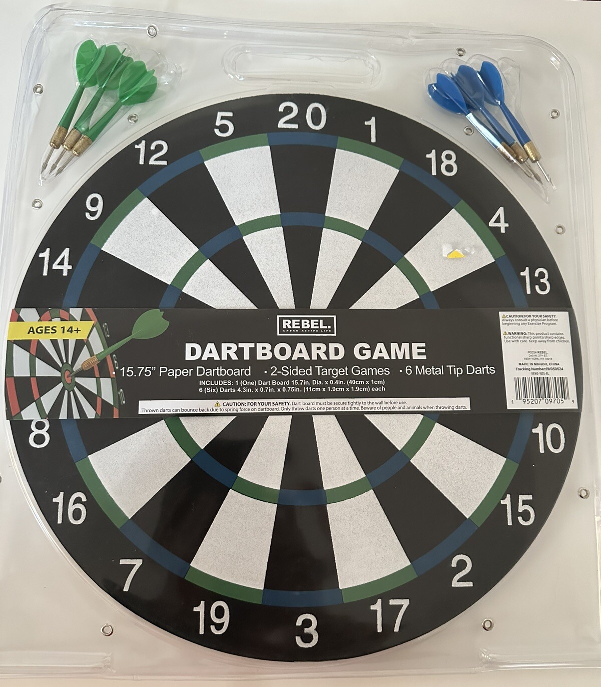 2-Sided Dartboard Game Set 16in