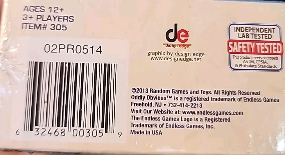 Oddly Obvious! – Endless Games – Family Game Night – Sealed NEW