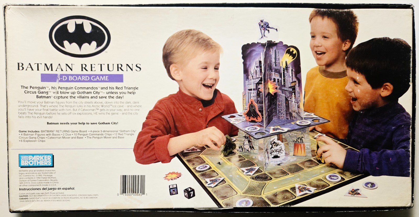 Vintage 1992 Batman Returns 3D Board Game *COMPLETE IN BOX* Parker Brothers DC
