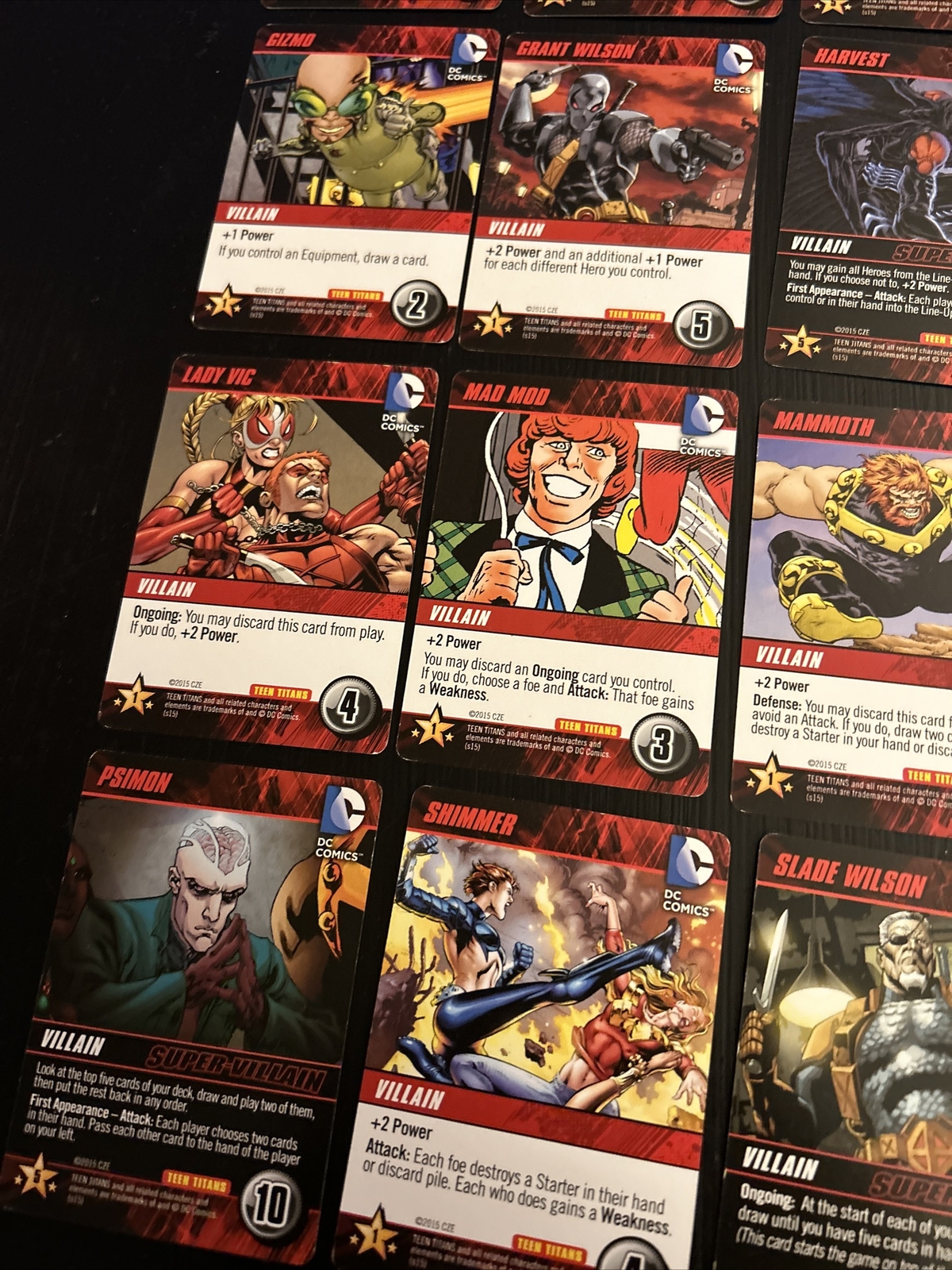 2015 DC Comics Teen Titans Deck Game Villain Card Lot Of 27 Different Cards!