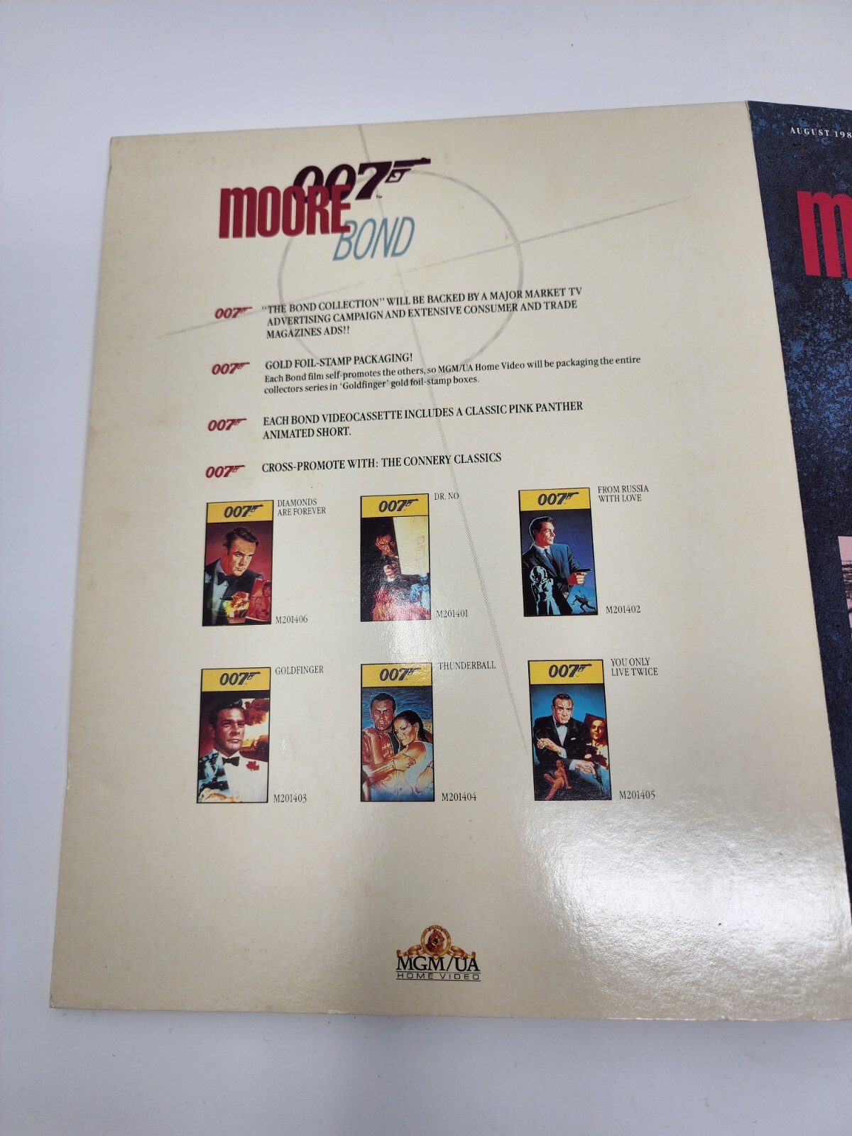 1988 JAMES BOND 007 Spy Movie MGM/UA HOME VIDEO Promo Trivia Board Game No Dice
