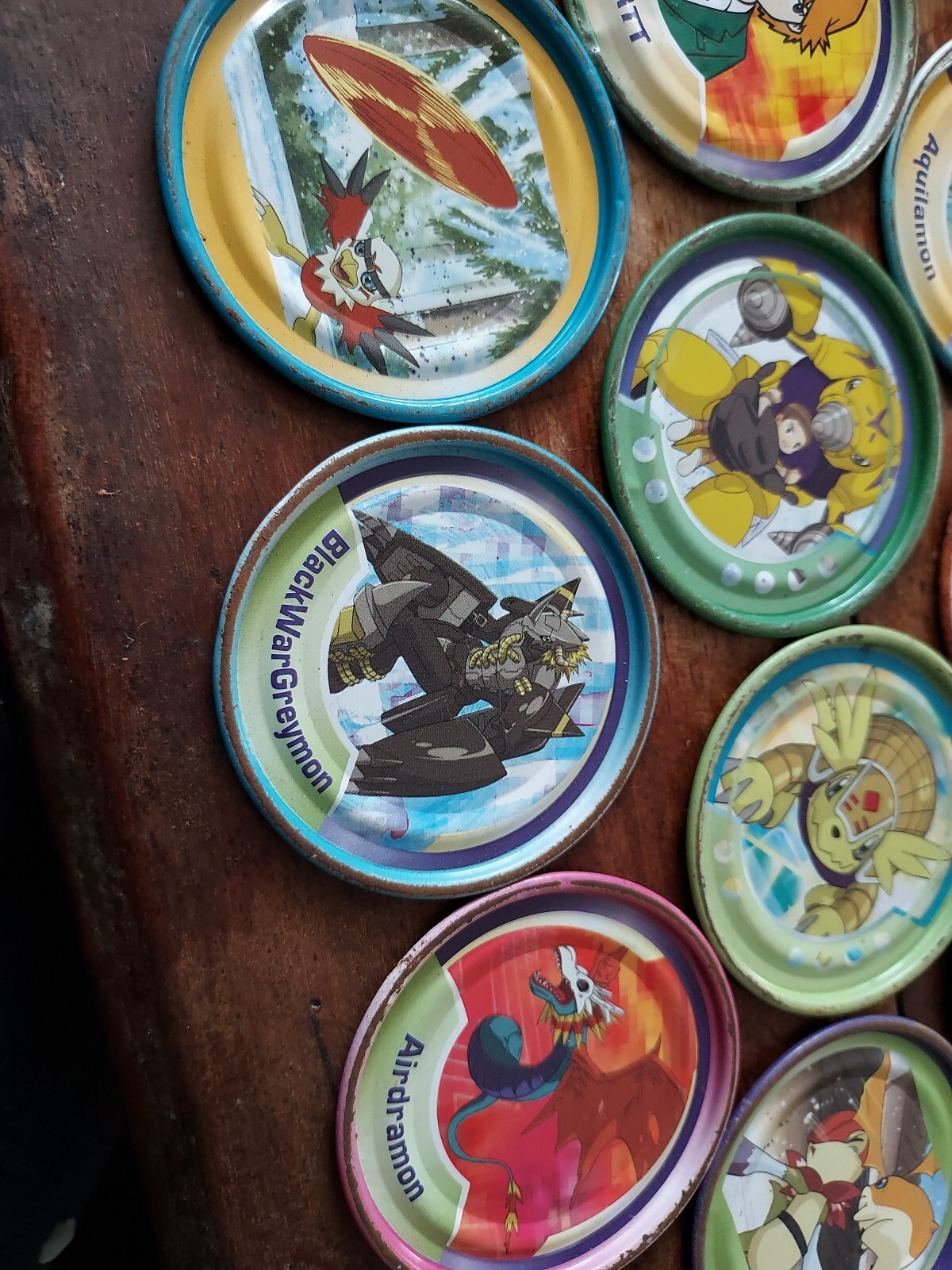 Digimon Rappers Lot Of 31 Digital Monsters Metal Pogs Tazos 2 Inch Mgic Box 2001