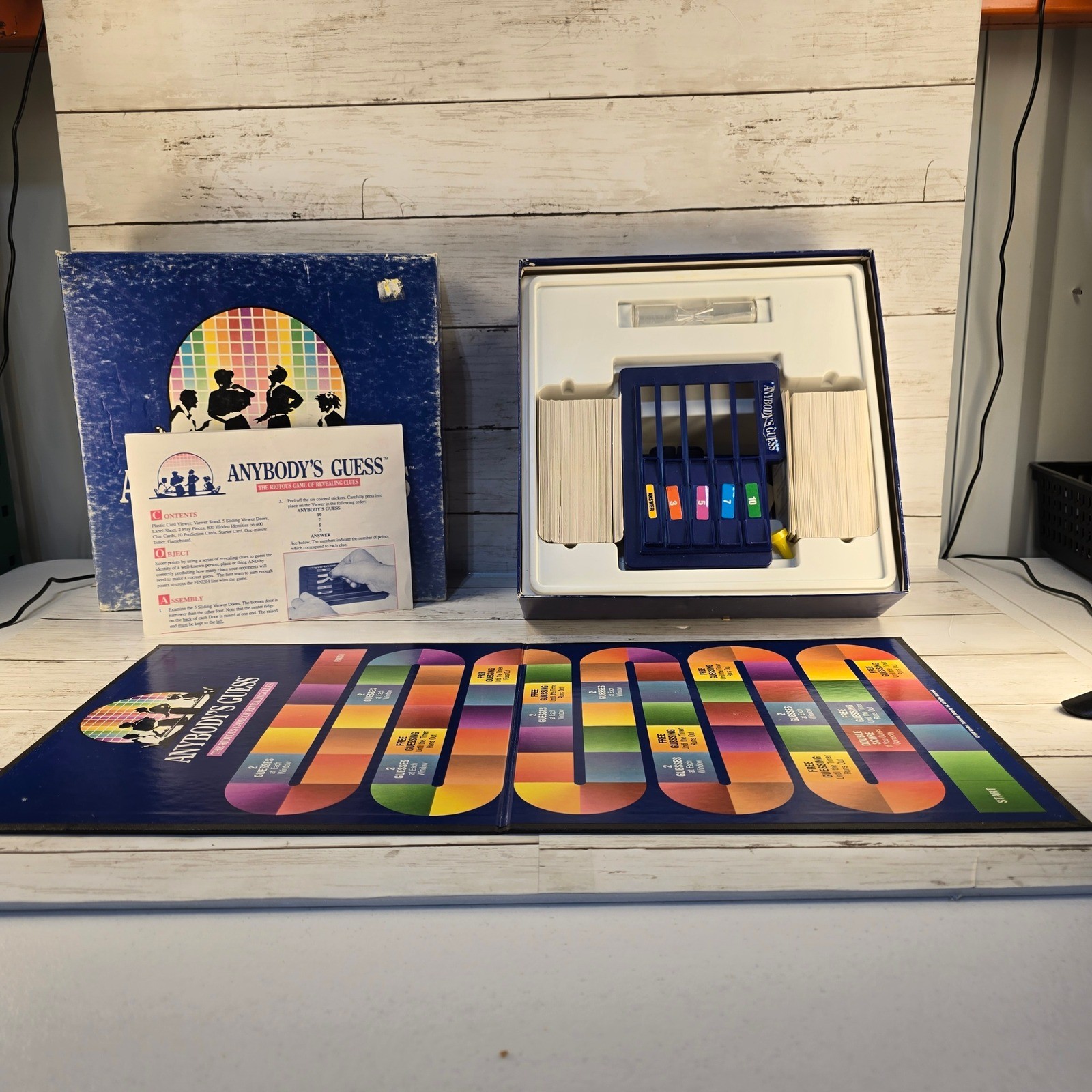 Vintage 1990 Anybody’s Guess Board Game Golden 4255 Clue Trivia Game Complete