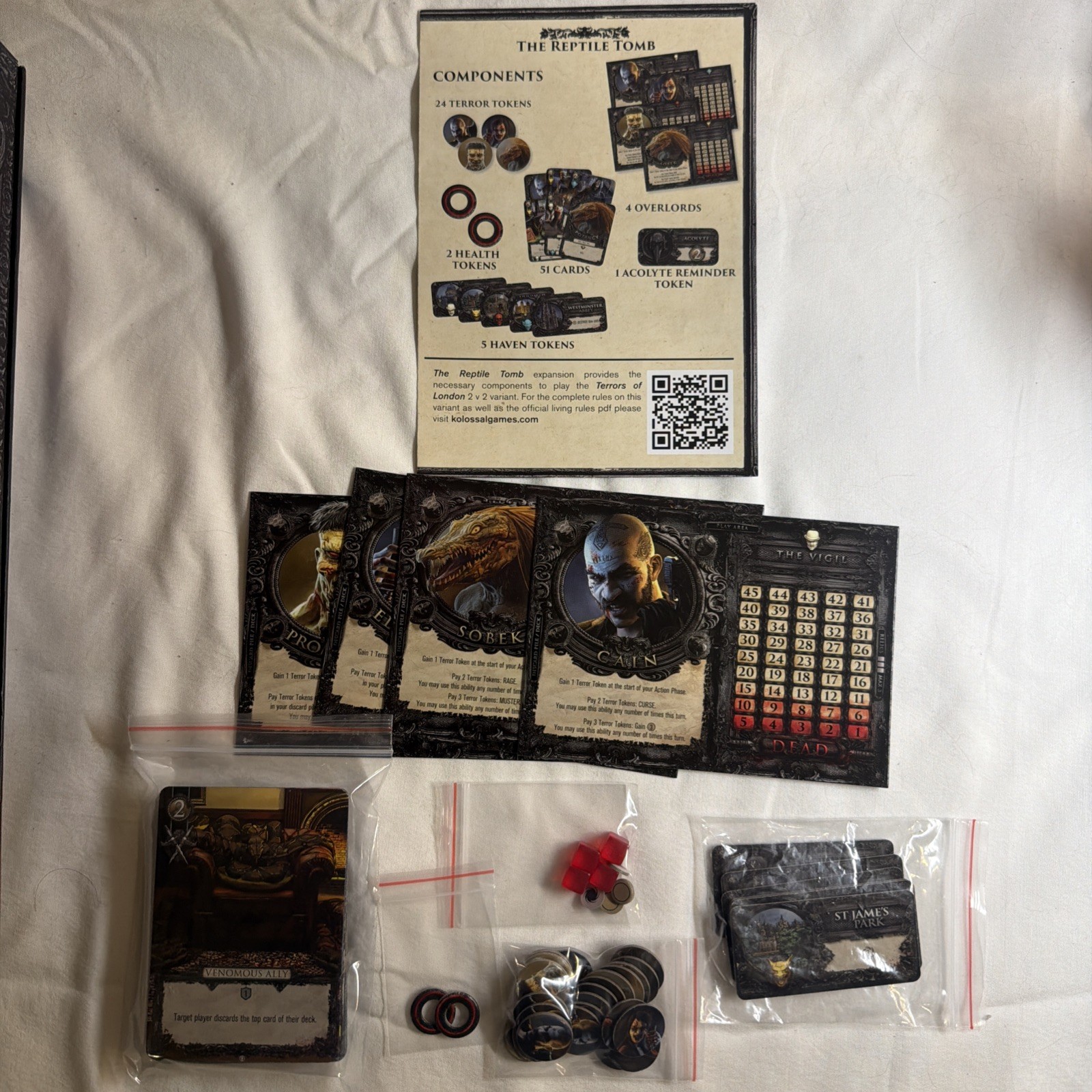 Terrors of London Card Game by Kolossal Games W/ 2 Expansion Card Sets Complete