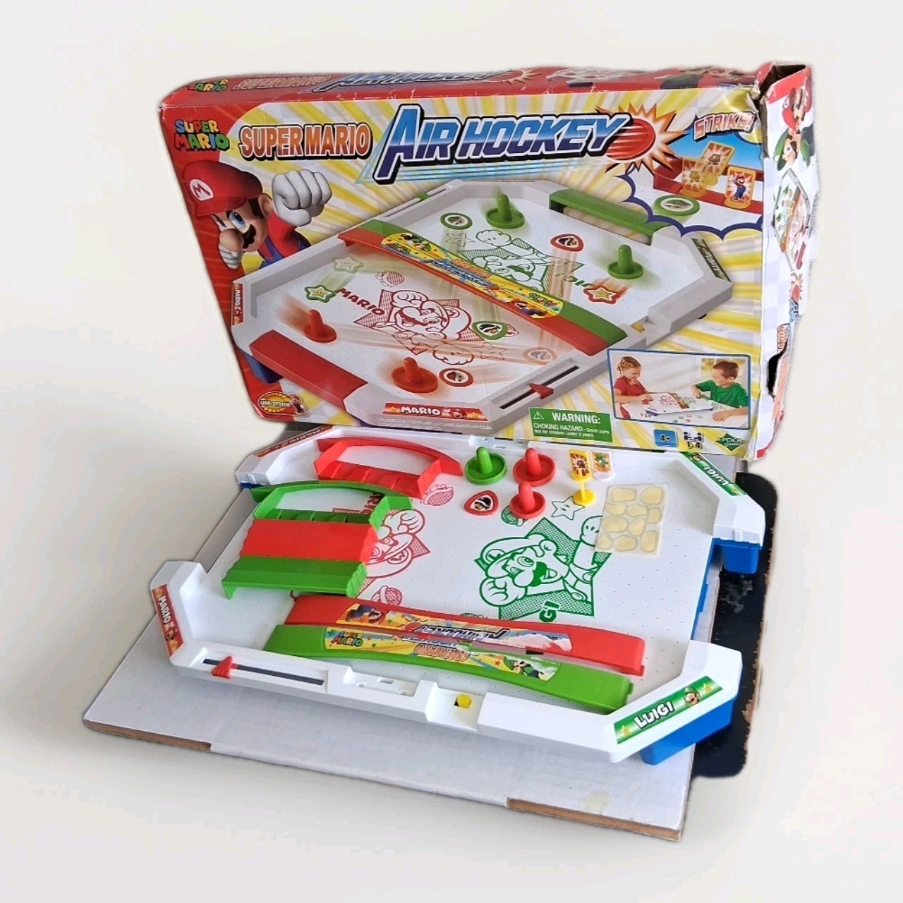 Epoch Super Mario Brothers Air Hockey Tabletop Skill and Action Game Works READ