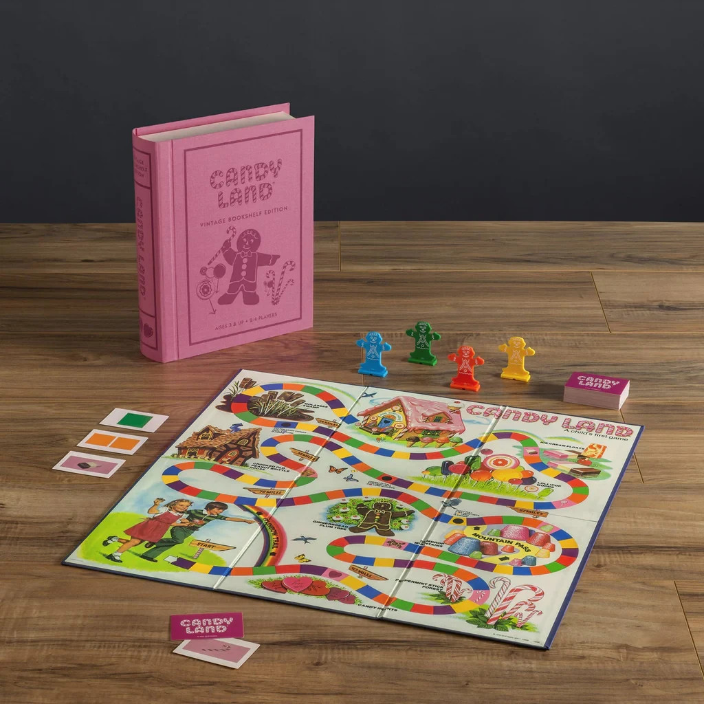 Classic Sweet Adventure Board Game Vintage Bookshelf Design – Fabric Wrap New