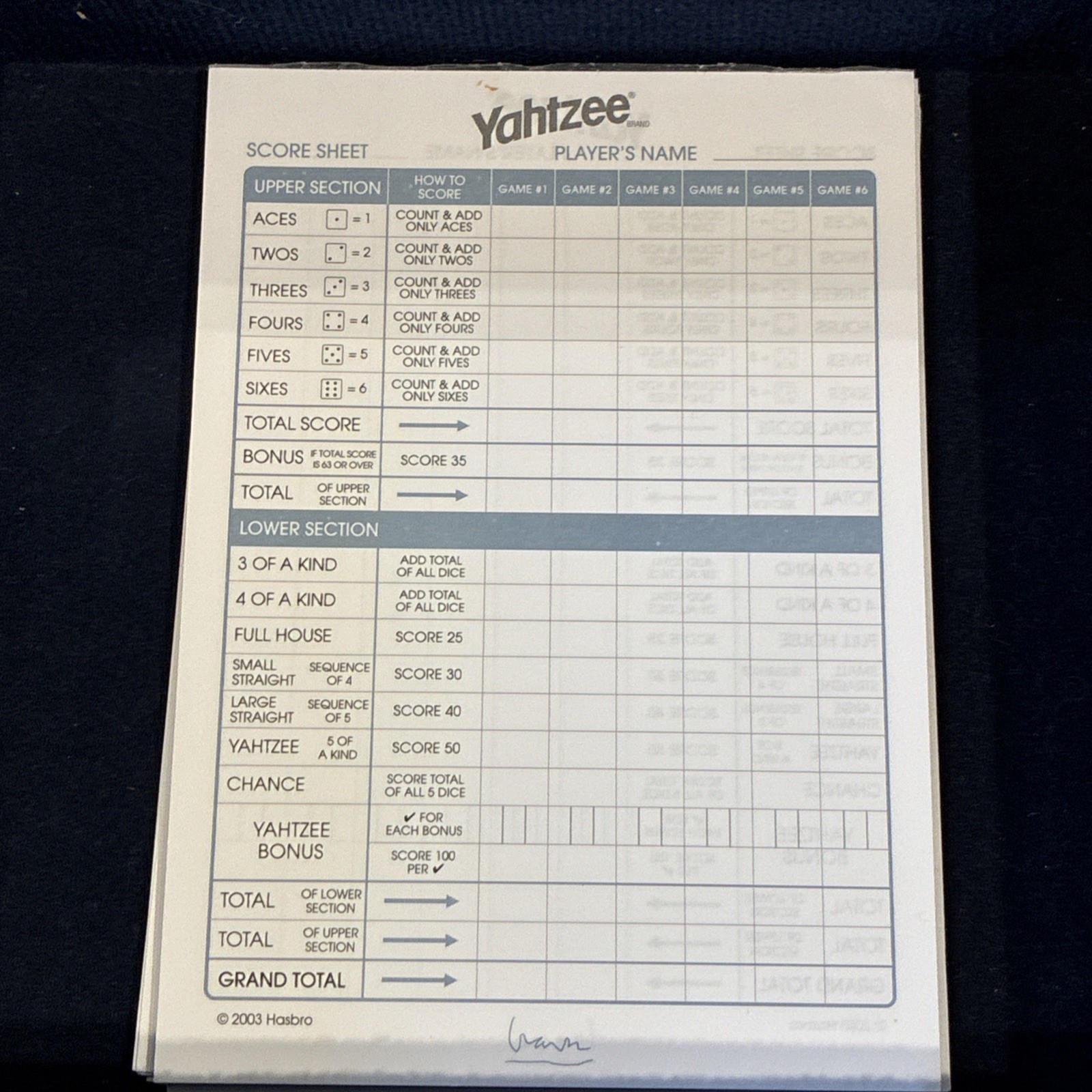 Michael Graves Design YAHTZEE Game Custom Wooden Box & Cup w/ Score Sheets