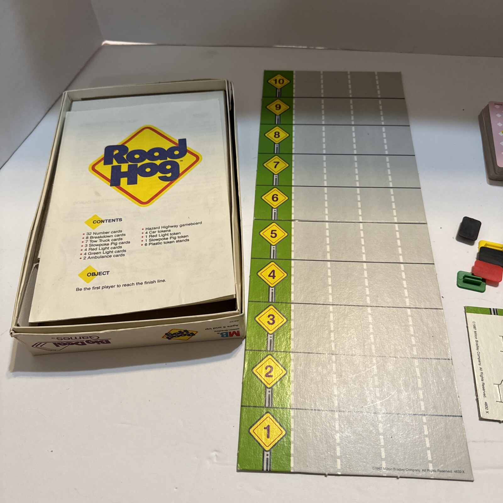 1987 Milton Bradley Kids Game Road Hog Complete Age 5 and up 2-4 Players