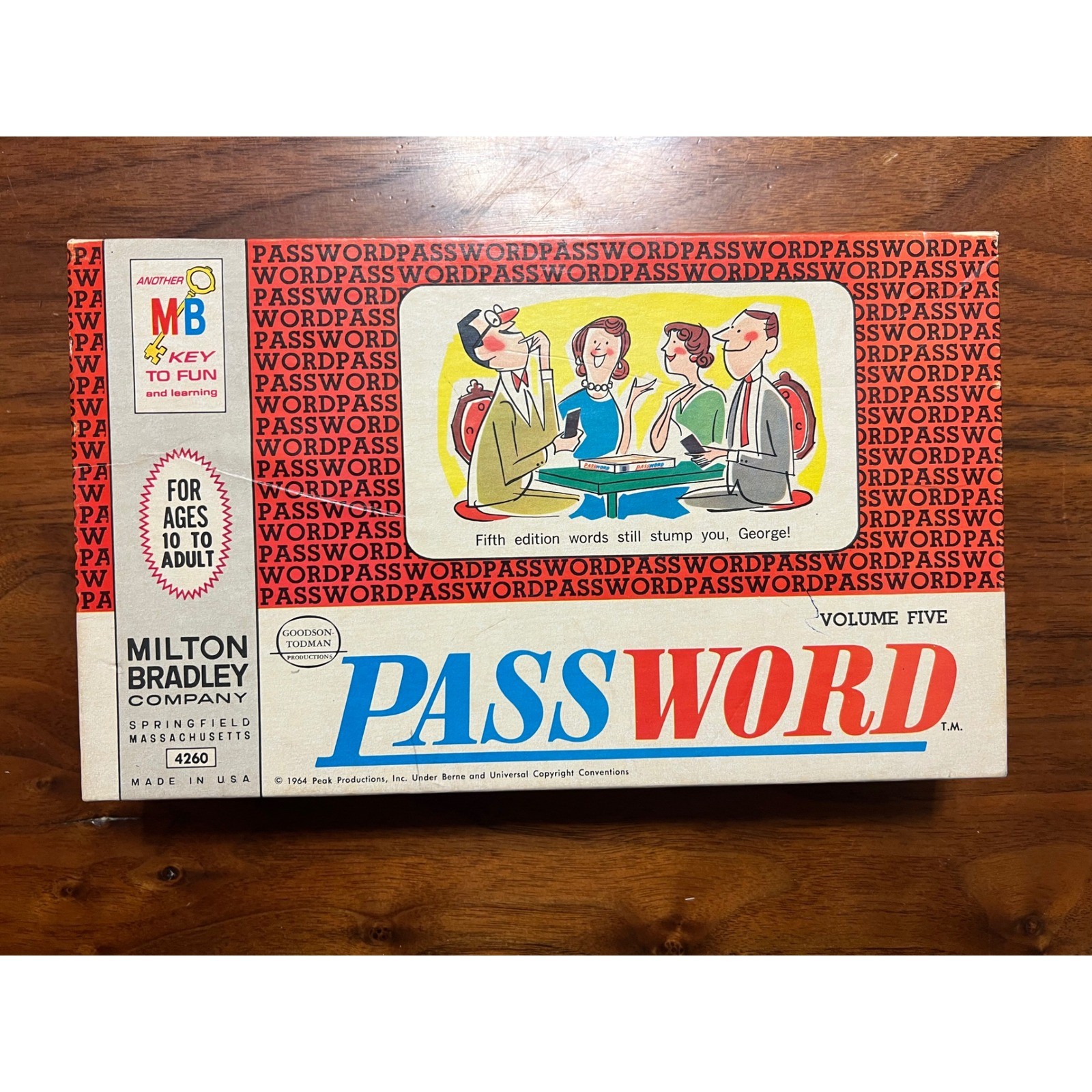 VTG Milton Bradley Password Volume Five Board Game 1964 5th Edition