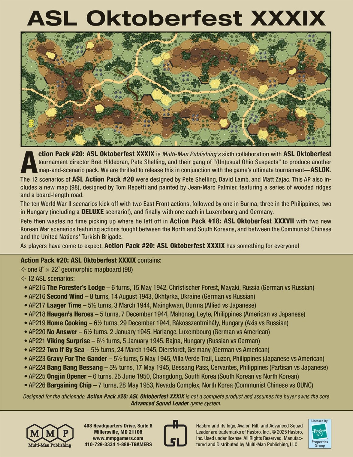 Multi-Man Publishing Action Pack #20: ASL Octoberfest XXXIX
