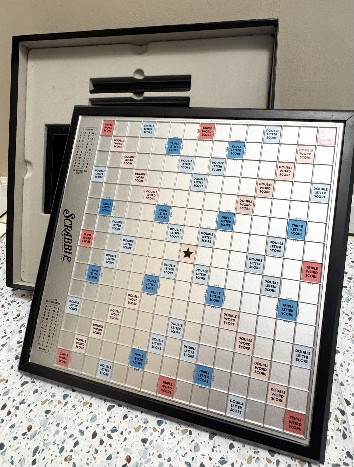 Scrabble Crossword Game Onyx Edition Parker Bros Complete 100% Rotating Board