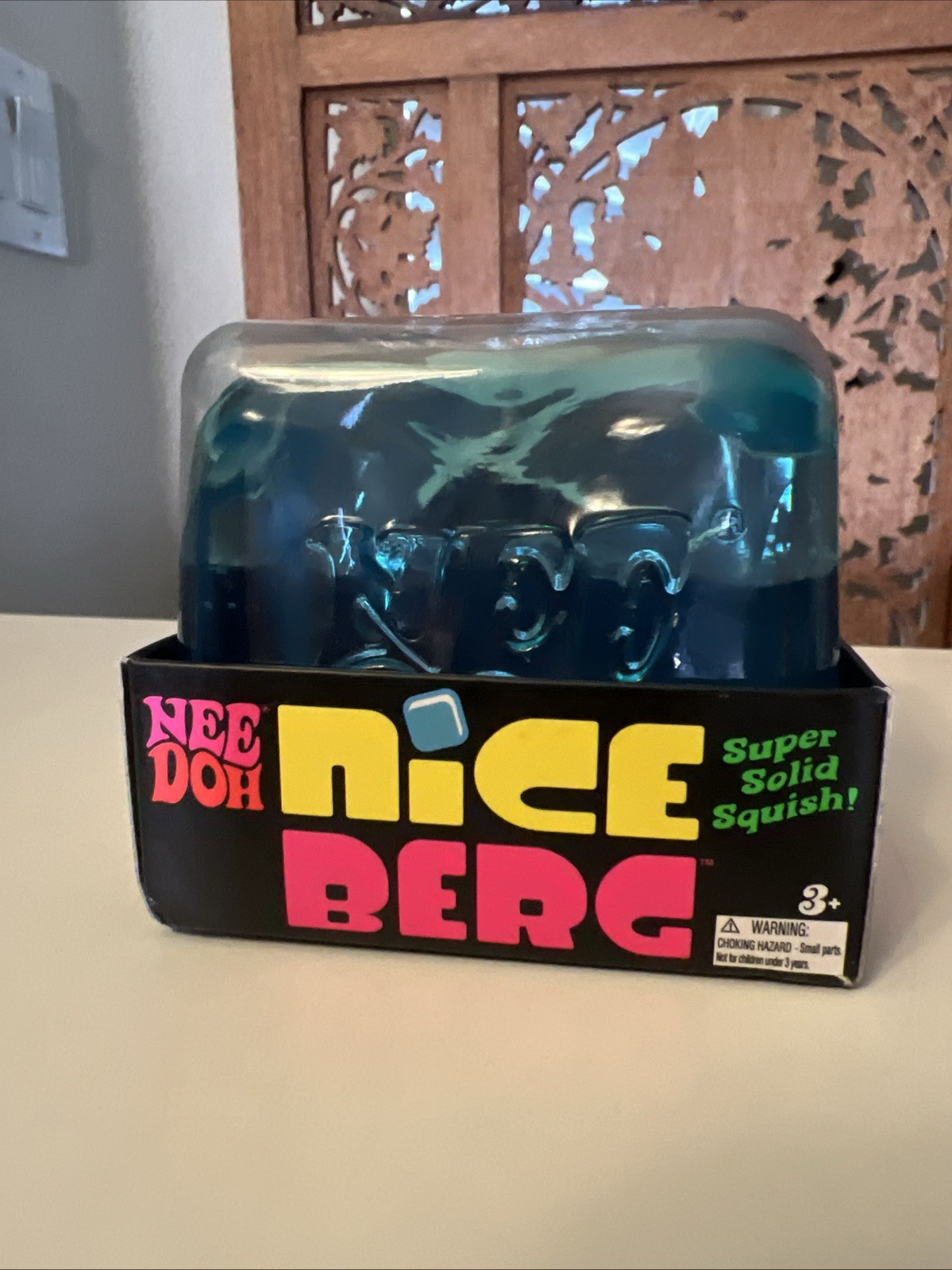 NeeDoh Nice Berg Nee Doh Squishy Cube Blue NEW Authentic Schylling Hard To Find