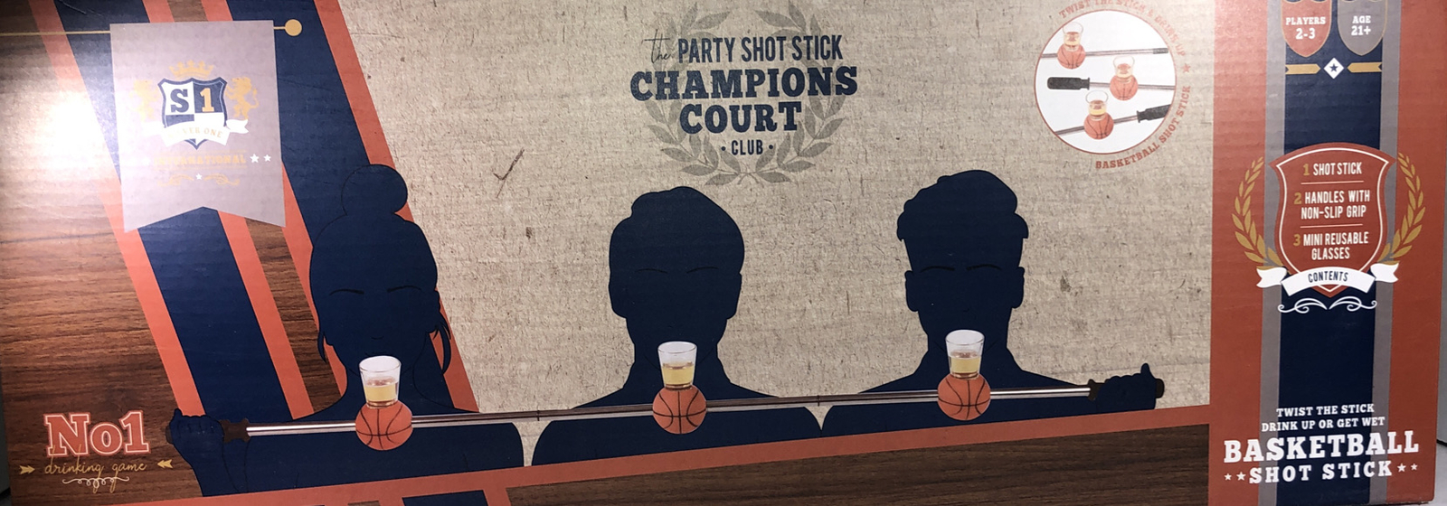 Party Shot Stick Champions Court Club Drinking Game Basketball Shot Glasses NEW