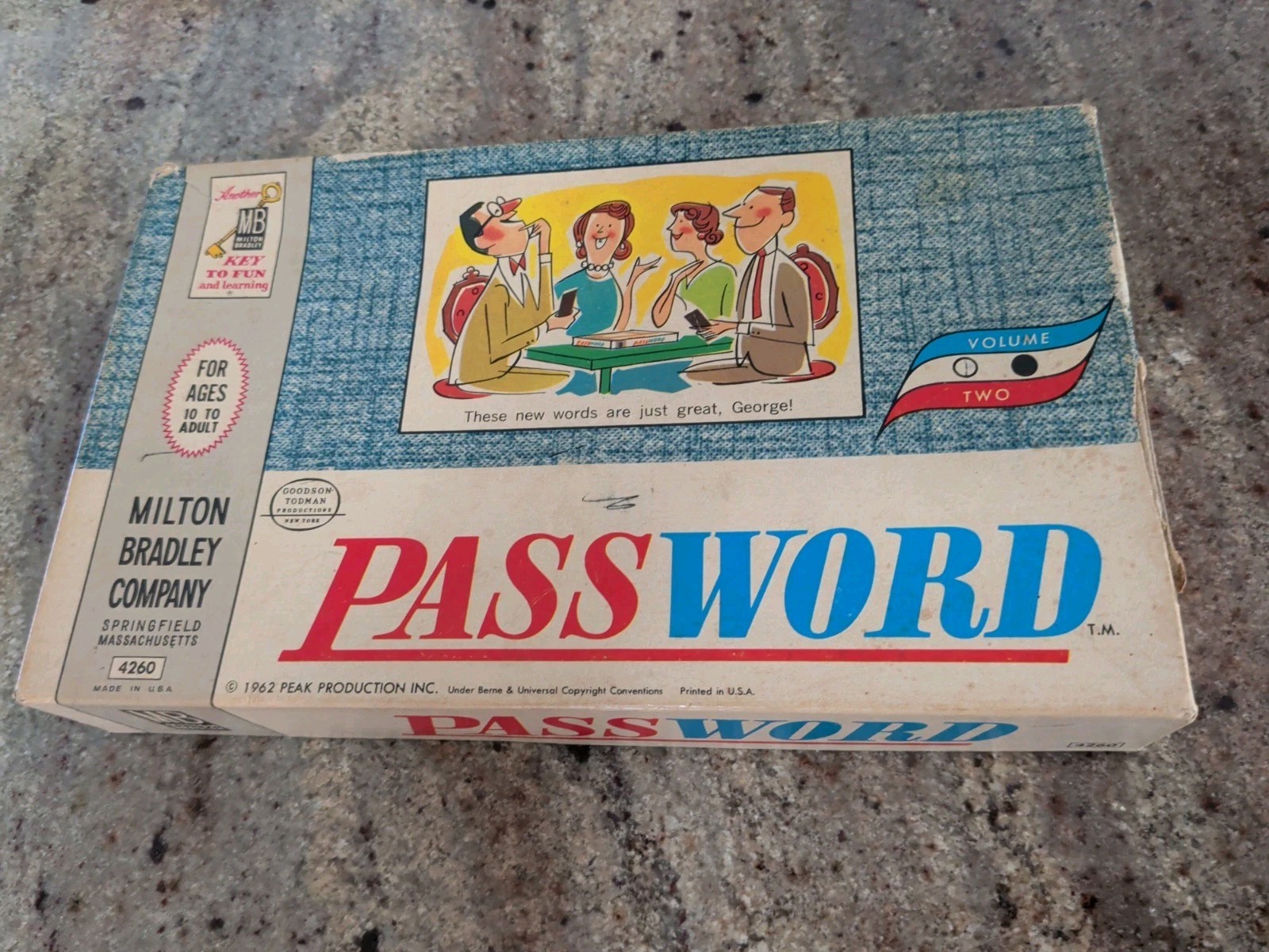 1962 PASSWORD Volume Two BOARD GAME Milton Bradley 4260 Complete