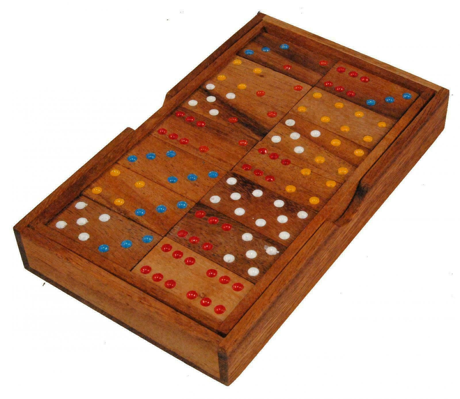 Ethical Wooden 28 Piece Thai Dominoes Domino Boxed Set Travel Board Game