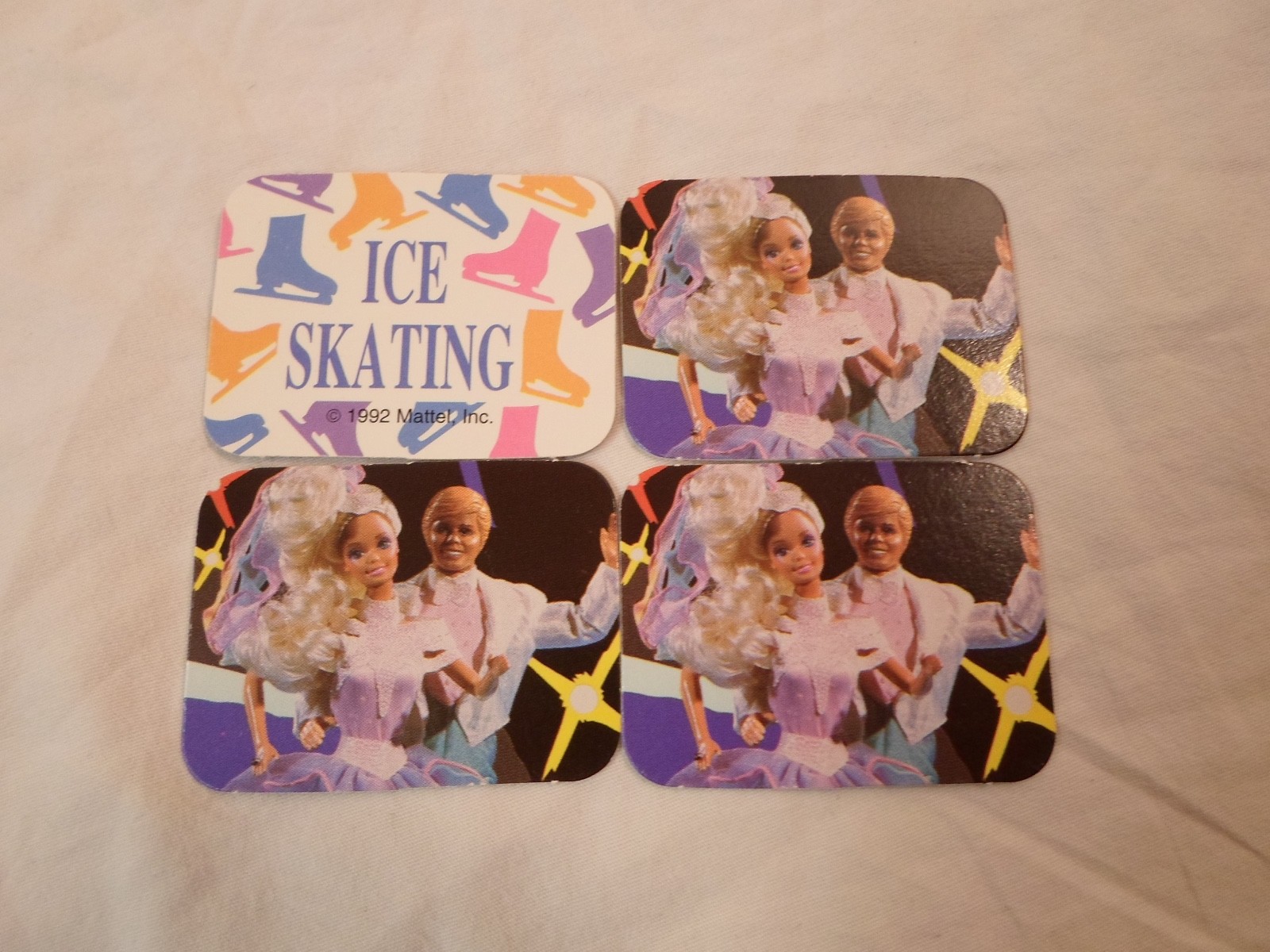 *Replacement Part* Barbie Dream Board Game 1992 *Lot of 4 Ice Skating Date Card*