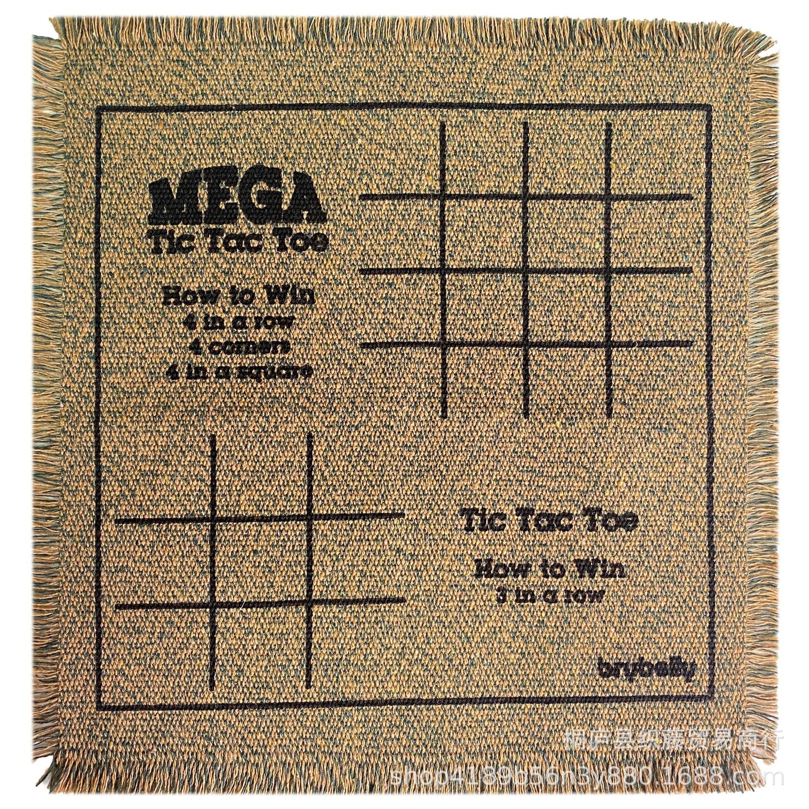3 in 1 Giant Checkers Game Set,Super Tic Tac Toe,Including Reversible Rug wit..
