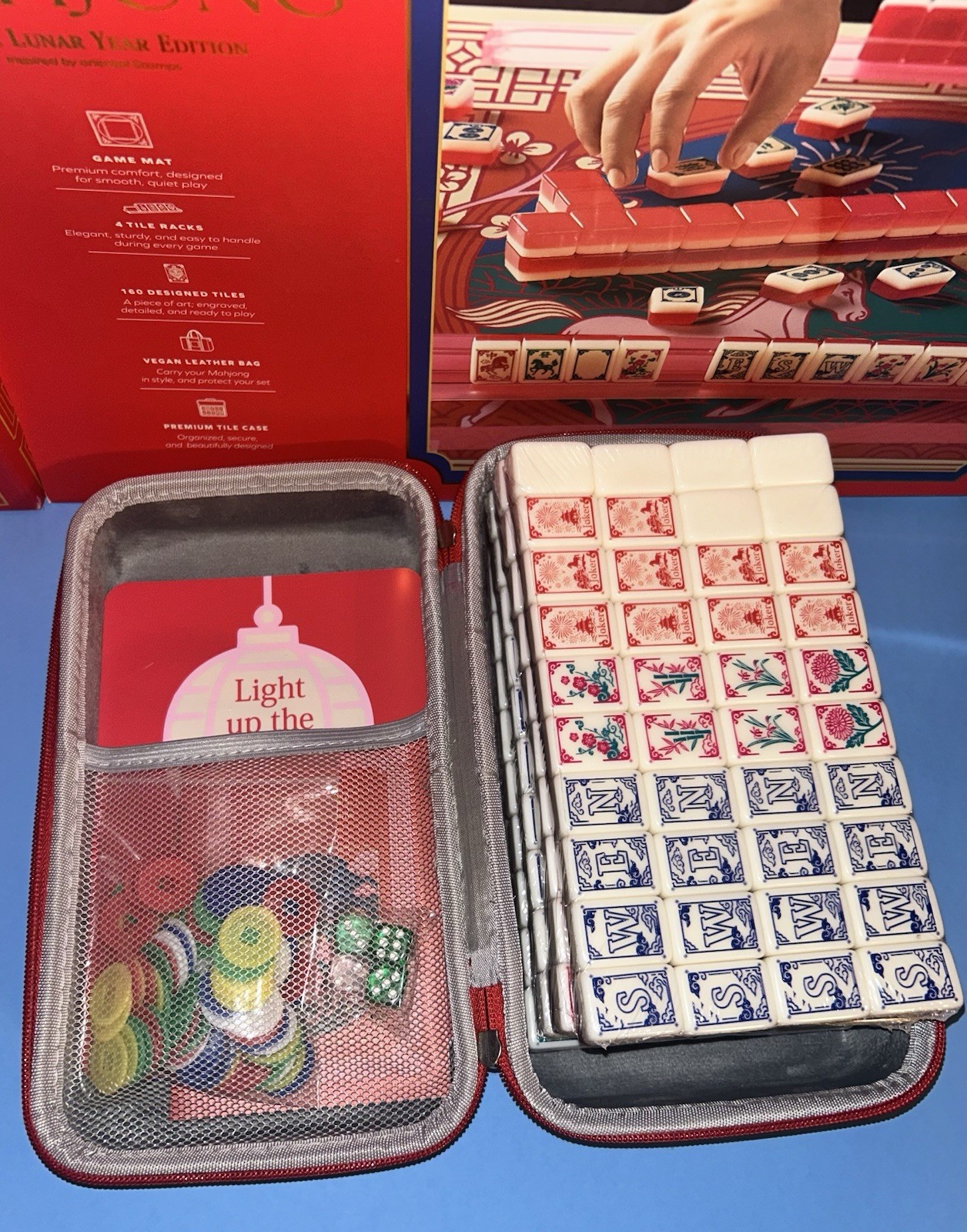 Deluxe Acrylic HORSE LUNAR YEAR Edition Mahjong Starter Kit Maison Lude Open Box
