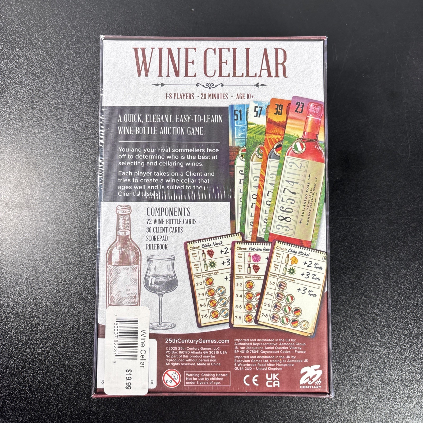 25th Century Games: Wine Cellar. New In Plastic Wrap Wine Bottle Auction Game