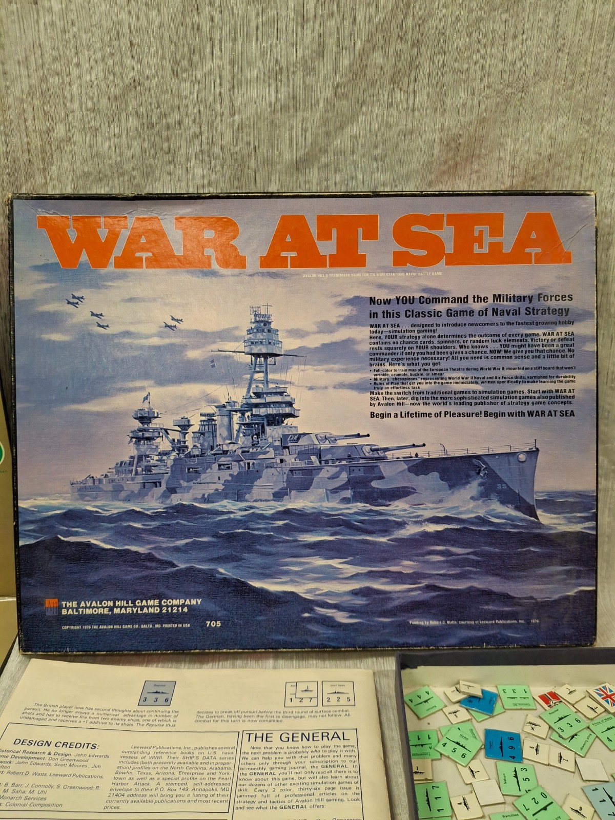 Avalon Hill War at Sea Vintage Naval Navy Battle Strategy Board Games