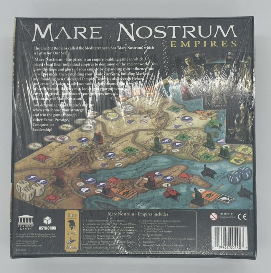 MARE NOSTRUM EMPIRES Board Game w/ Kickstarter Exclusive Tokens NEW, Sealed