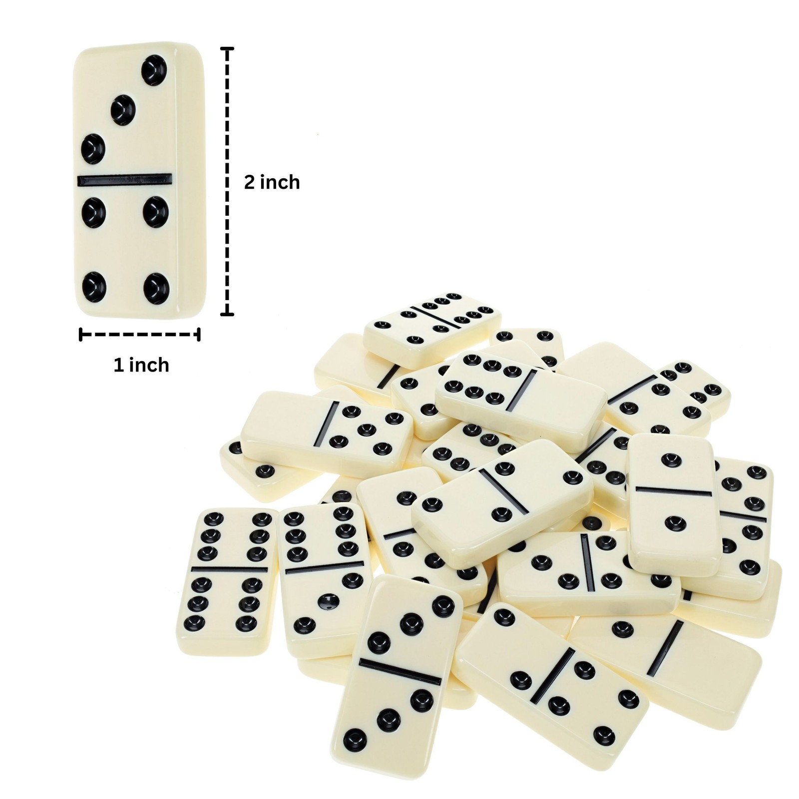WE Games Double 6 Dominoes in Magnetic Wooden Travel Box, Ivory Color