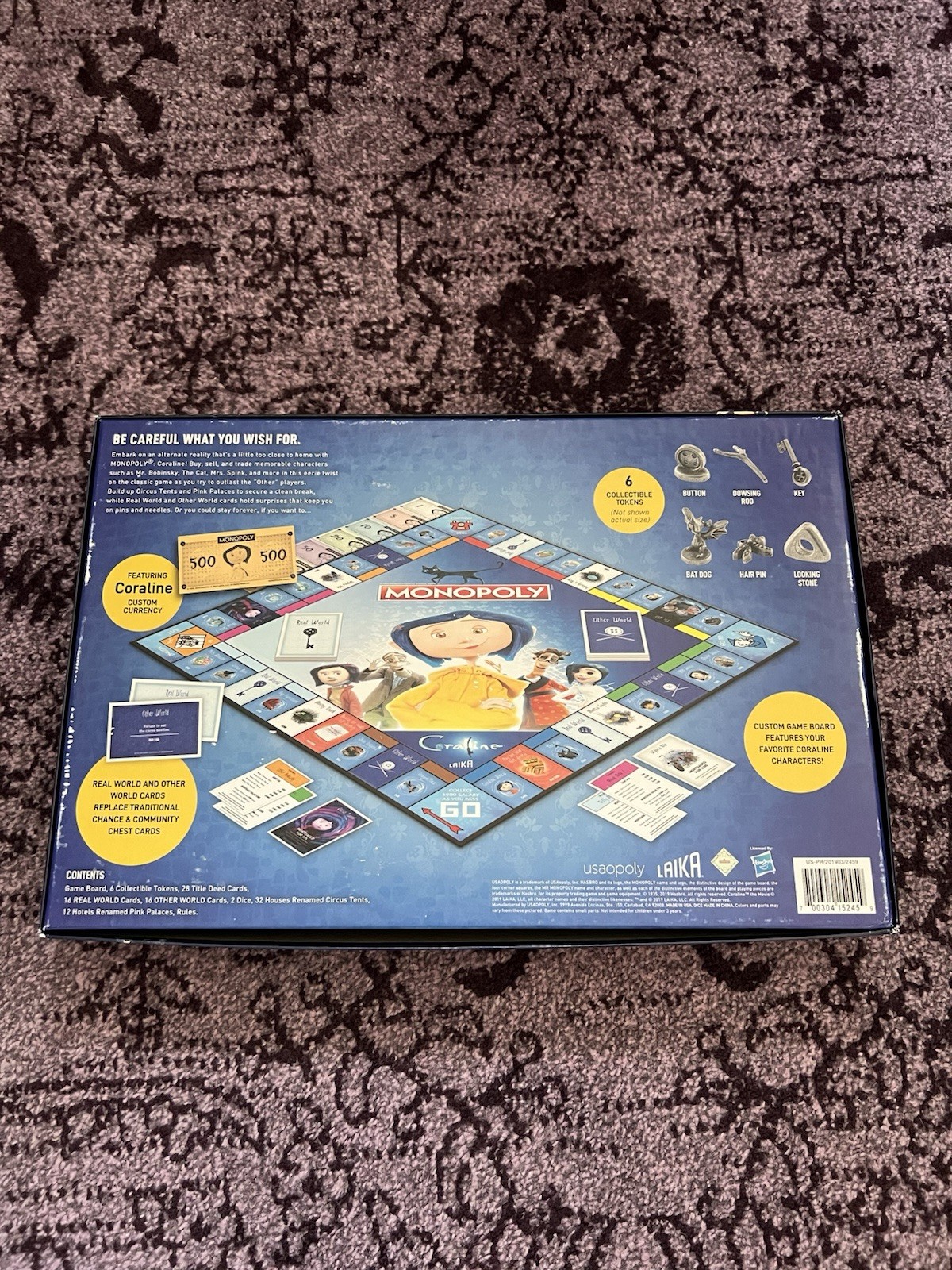 Hasbro Coraline Monopoly Board Game Laika Rare Collectible, Pieces Sealed