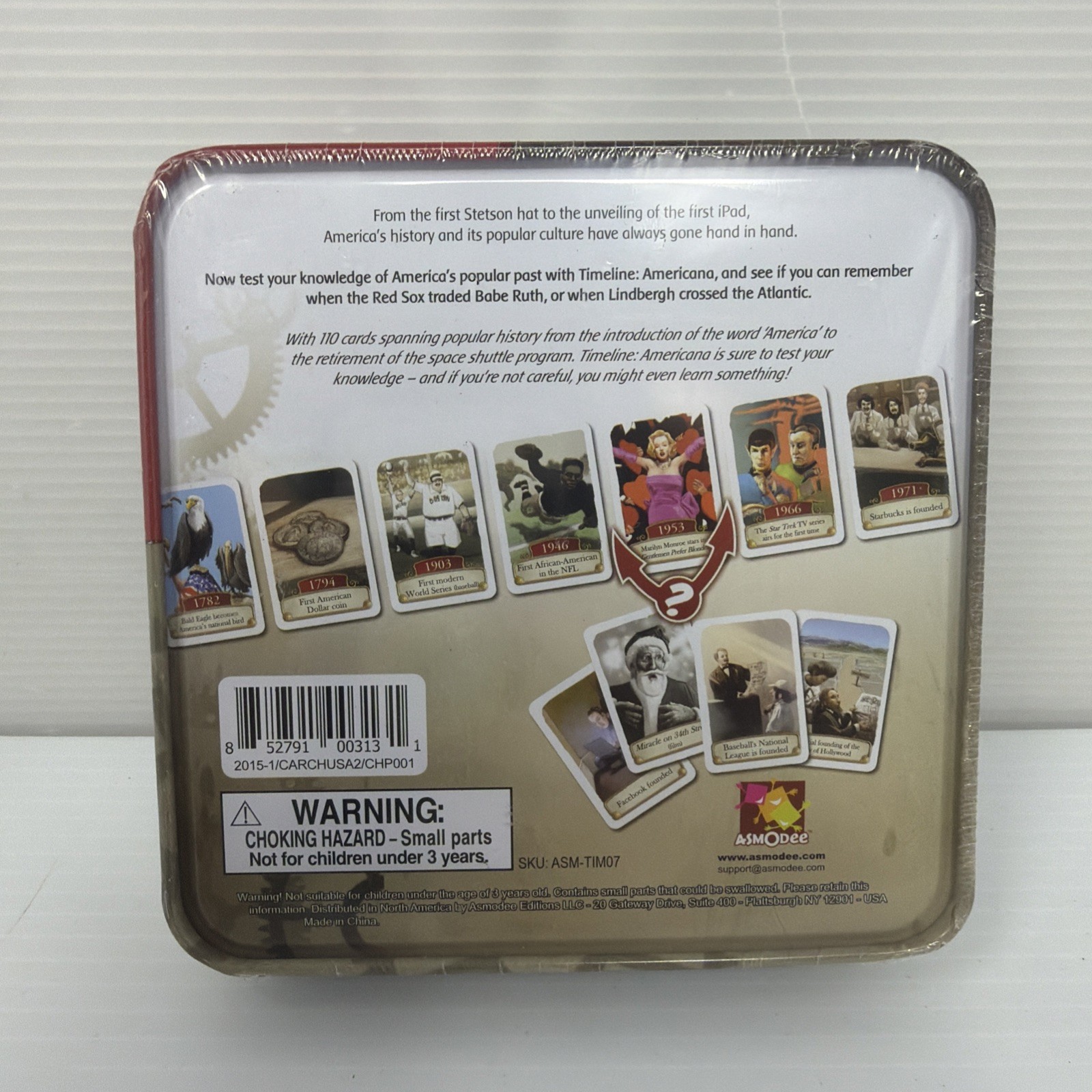 Timeline Americana Asmodee Card Trivia Game Tin SEALED FREE SHIPPING