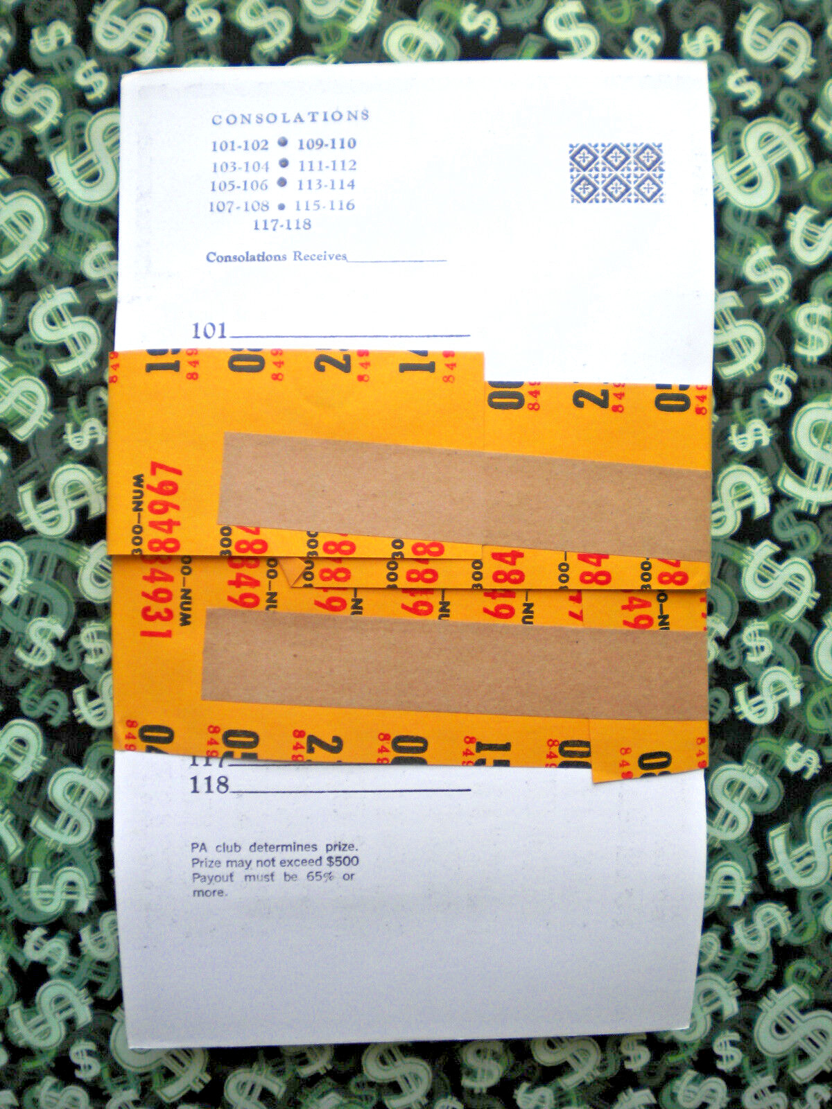 1 Dozen ~ 153-6 Row REGULAR “NOT Sure” TIP BOARDS {101-118} Pull Tab Jar Tickets