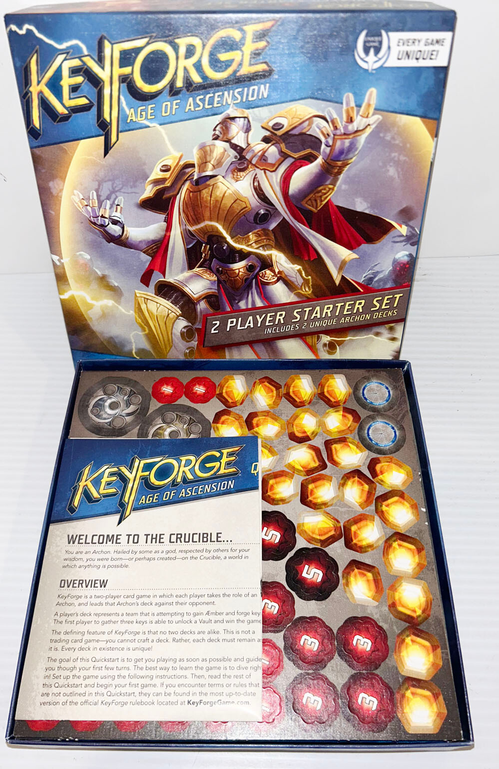 Fantasy Flight Keyforge Call Of The Archons & Age Of Ascension Games. Unused!