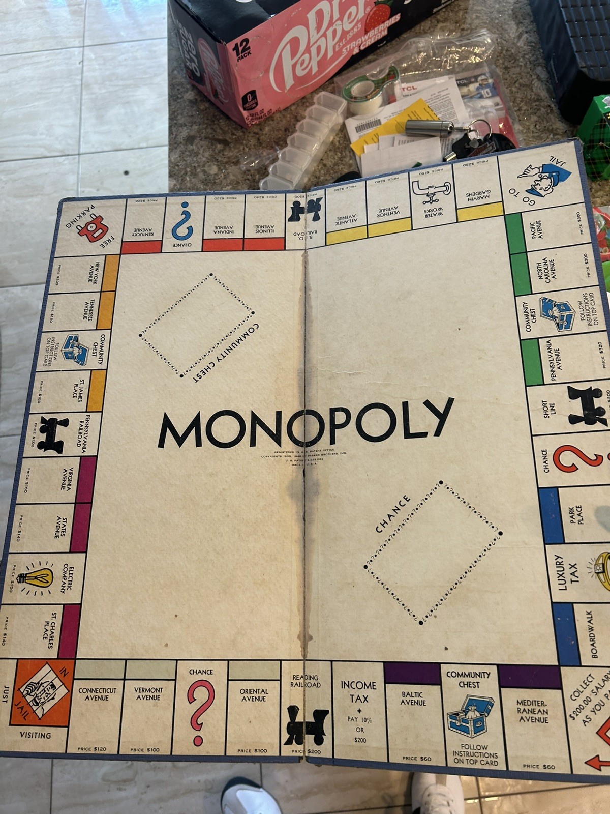 Early MONOPOLY Game-Parker Brothers-“Trade Mark” Black Box-Old Style $$-