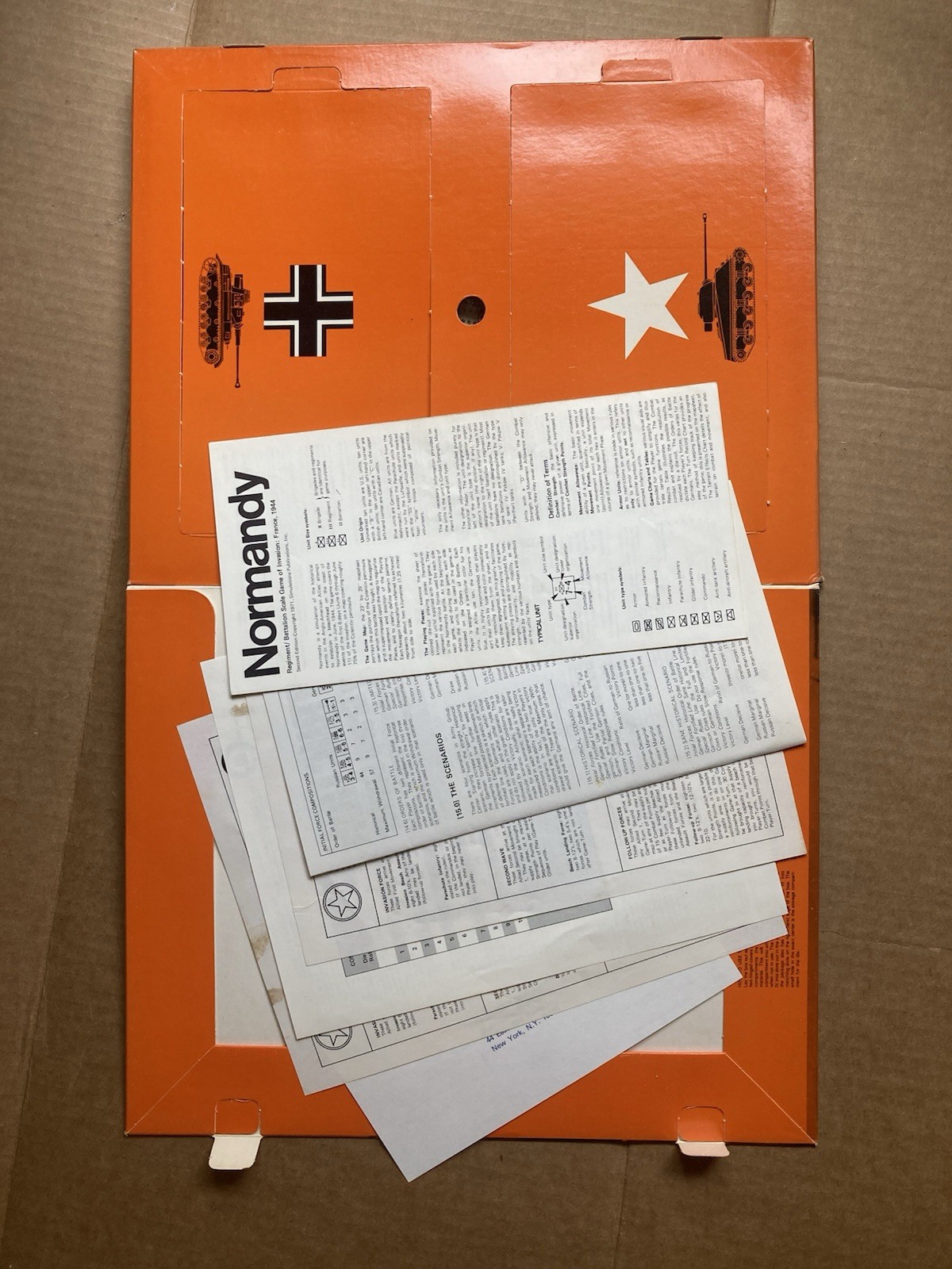SPI Wargame Normandy WW2 Invasion 1972 Ed Flat box