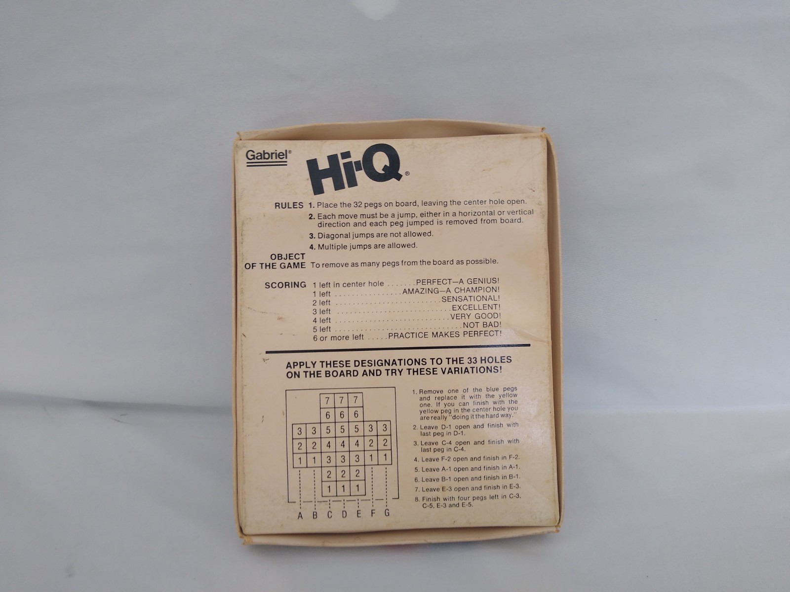 Vintage Gabriel HI Q 7120 Solitaire Peg Game 1978 Complete Favorite Travel Games