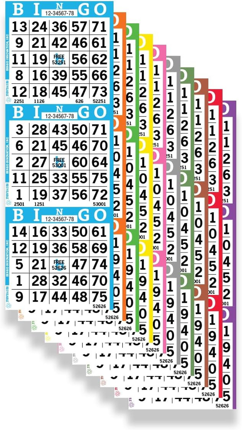 Bingo Books – 3 Faces, 10 Pages Each, 100 Disposable Game Books – Bold Dauber Sh