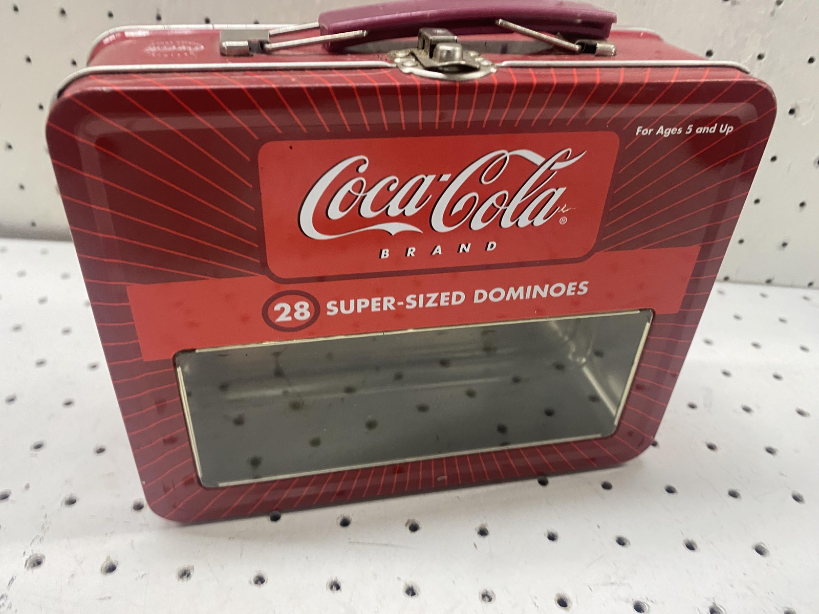 Vintage Coca-Cola 28 Super-Sized Dominoes Game Tin Complete Giant Tile Set Art