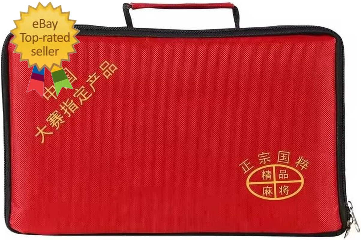 Chinese Mahjong Game Set, Classic with 146+ Green Colored Tiles Dice Professiona