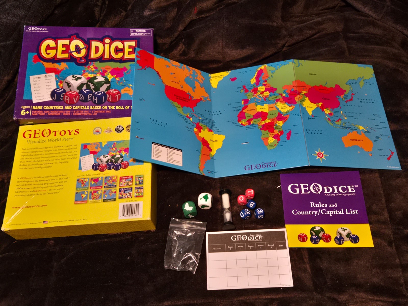 Geo Dice Geography Game from from GEOToys 2012 Complete