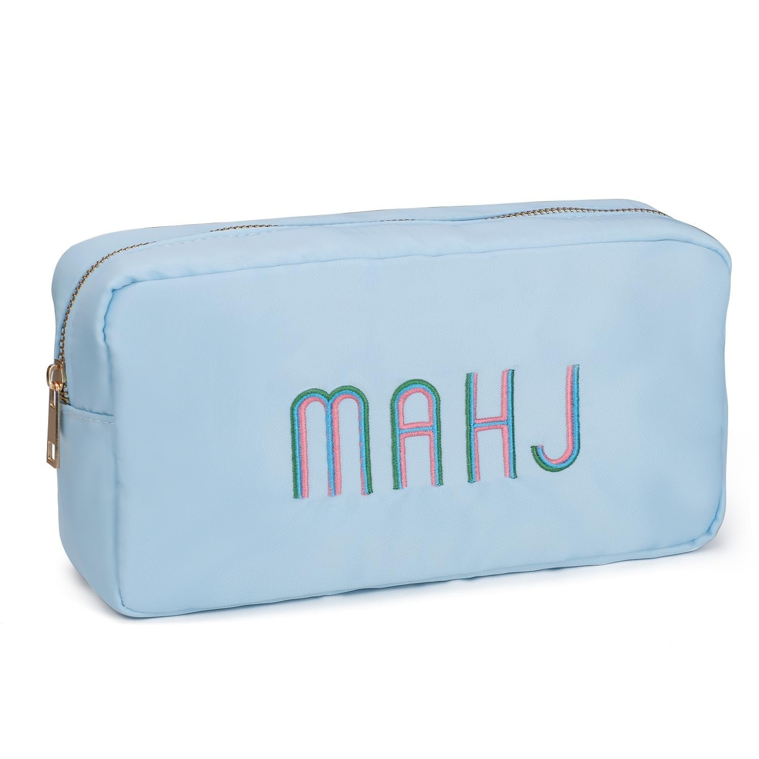 Portable Mahjong Tiles Bag for 1.2″ Tiles, Zippered Storage Case, Soft Blue Trav