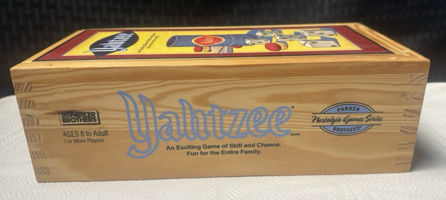 Yahtzee Nostalgia Games Series 2007 Wood Box Hasbro Parker Brotherse Brand New